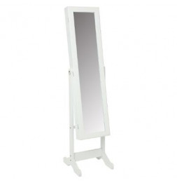 Miroir armoire à bijoux - 36.5 x 34.5 x H 145 cm - Blanc
