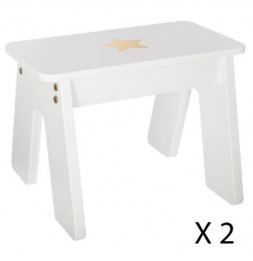 Ensemble table et tabourets - Doré