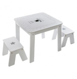 Ensemble table et tabourets - Gris