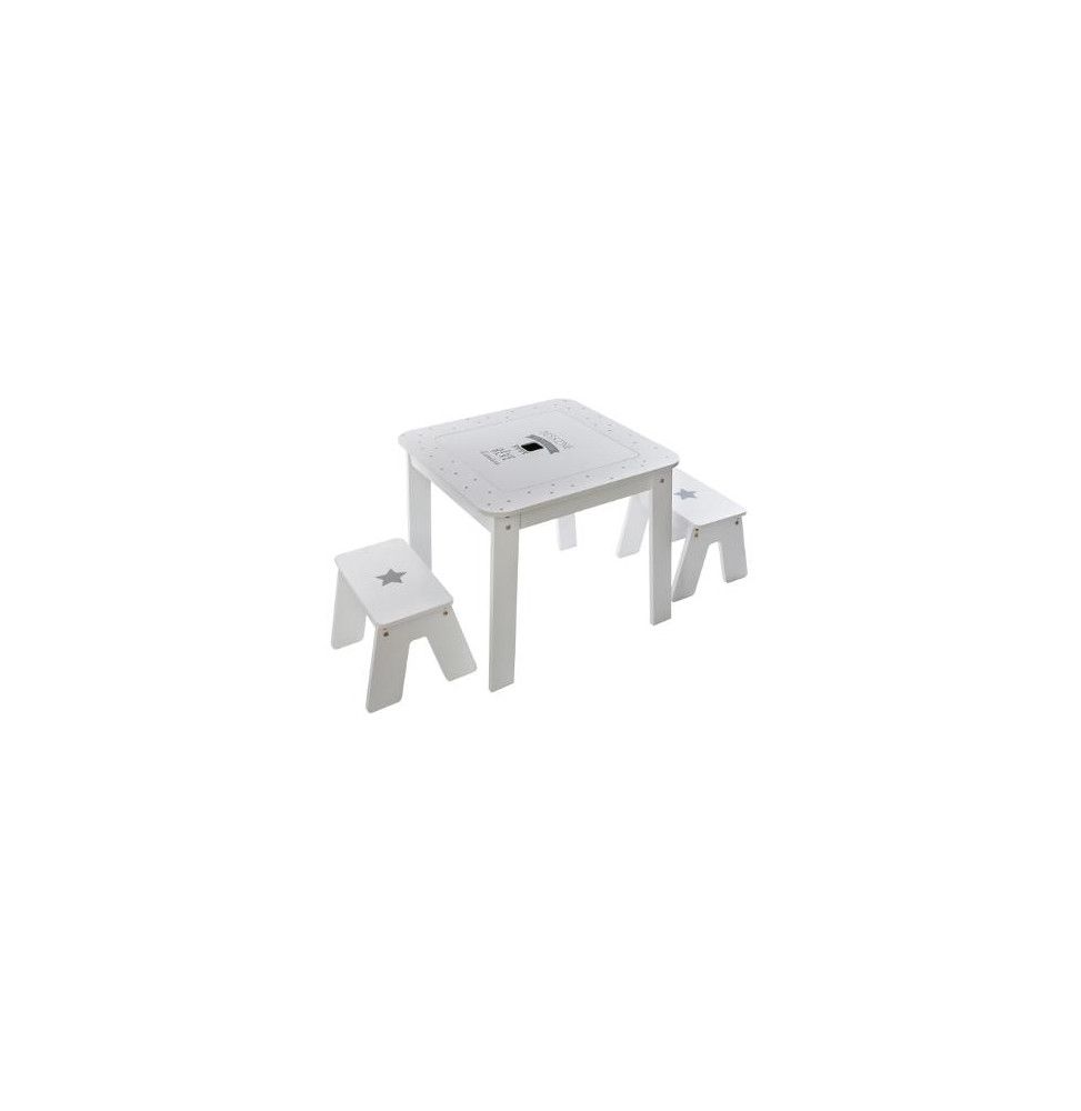 Ensemble table et tabourets - Gris