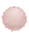 Tapis rond pompon - Rose