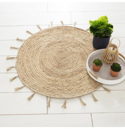 Tapis rond en jute Lurex - D 80 cm