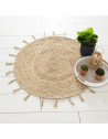 Tapis rond en jute Lurex - D 80 cm