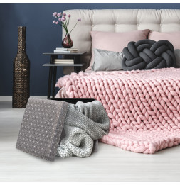 Coffre pouf pliable imprimé - Gris