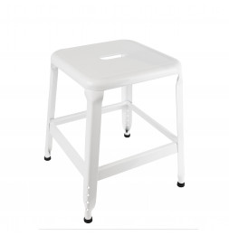 Tabouret transportable en inox - Blanc