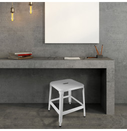 Tabouret transportable en inox - Blanc