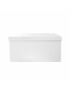 Coffre banc pliable capitonné- L 76,5 cm - Blanc