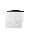 Coffre pouf pliable capitonné - Blanc