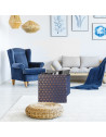 Coffre pouf pliable imprimé - Bleu