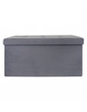 Coffre banc pliable Suédine - Gris foncé