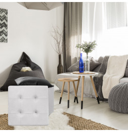 Coffre pouf pliable Suédine - Gris clair