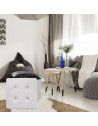 Coffre pouf pliable Suédine - Gris clair