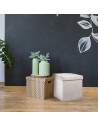 Coffre pouf pliable Suédine - Beige