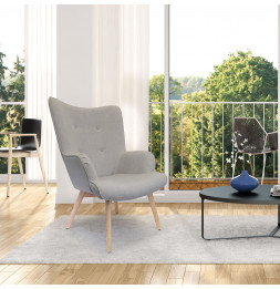 Fauteuil Helsinki avec pieds en bois - Gris
