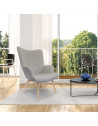 Fauteuil Helsinki avec pieds en bois - Gris