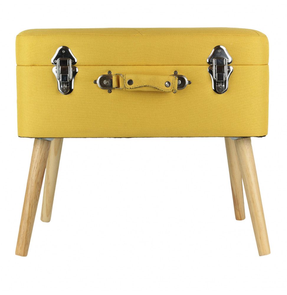 Tabouret coffre en forme de valise - Jaune