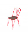 Lot de 2 chaises alliant métal et bois - Rouge