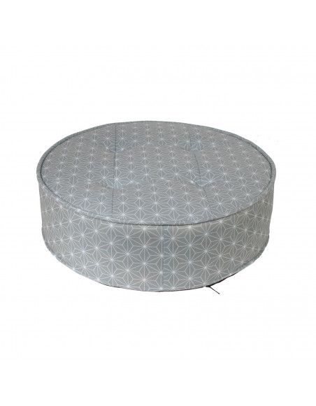 Coussin de sol rond imprimé - Gris clair