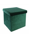 Coffre pouf pliable revêtement en velours - Vert