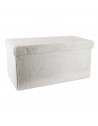 Coffre banc pliable imitation fourrure - Blanc