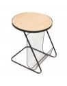 Table ronde range revues - D 41 cm - Noir