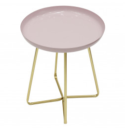 Table d'appoint ronde avec plateau Glossy - Rose