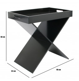 Table d'appoint avec plateau amovible - Noir