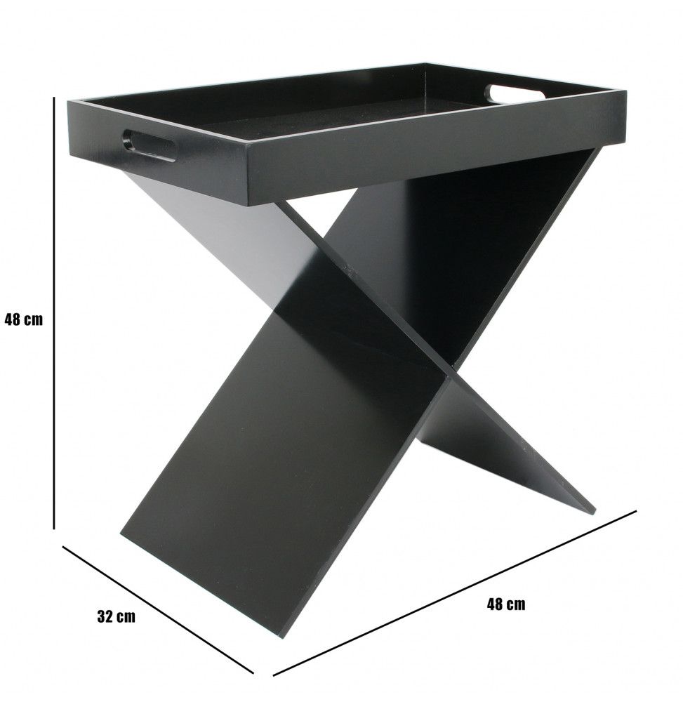 Table d'appoint avec plateau amovible - Noir