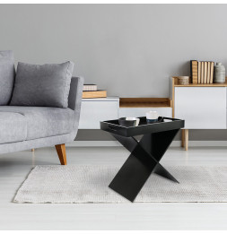 Table d'appoint avec plateau amovible - Noir