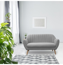 Canapé 2 places Sofia - L 142 x l 64 x H 84 cm - Gris