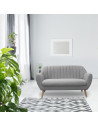 Canapé 2 places Sofia - L 142 x l 64 x H 84 cm - Gris