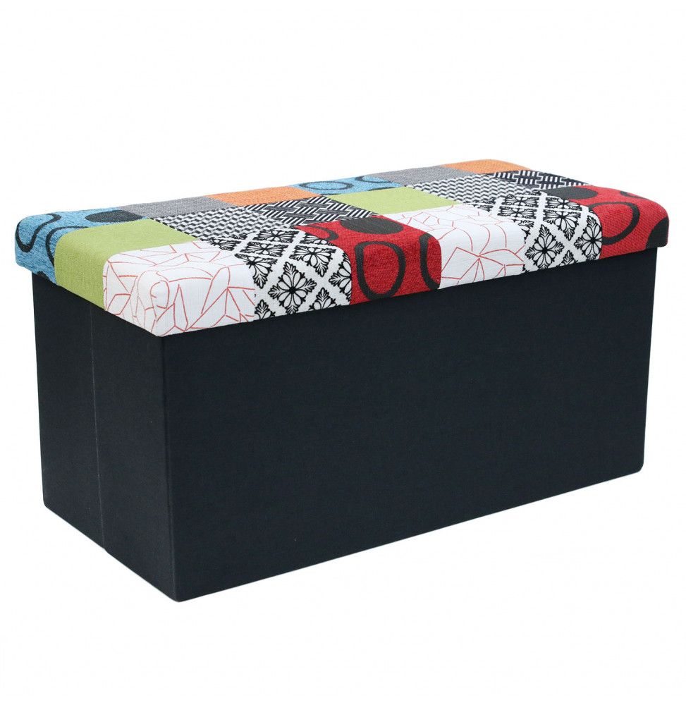 Coffre banc pliable Patchwork - Multicolore