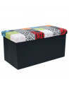 Coffre banc pliable Patchwork - Multicolore