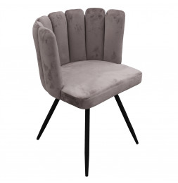 Chaise Ariel revêtement en velours - Gris