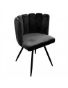 Chaise Ariel revêtement en velours - L 52,5 x l 50,5 x H 79,7 cm - Noir