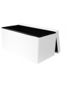 Coffre banc pliable capitonné- L 76,5 cm - Blanc