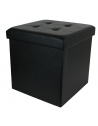 Coffre pouf pliable capitonné - Noir