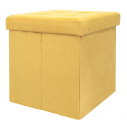 Coffre pouf pliable Suédine - Jaune