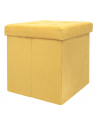 Coffre pouf pliable Suédine - Jaune