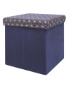 Coffre pouf pliable imprimé - Bleu