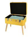 Tabouret coffre en forme de valise - Jaune