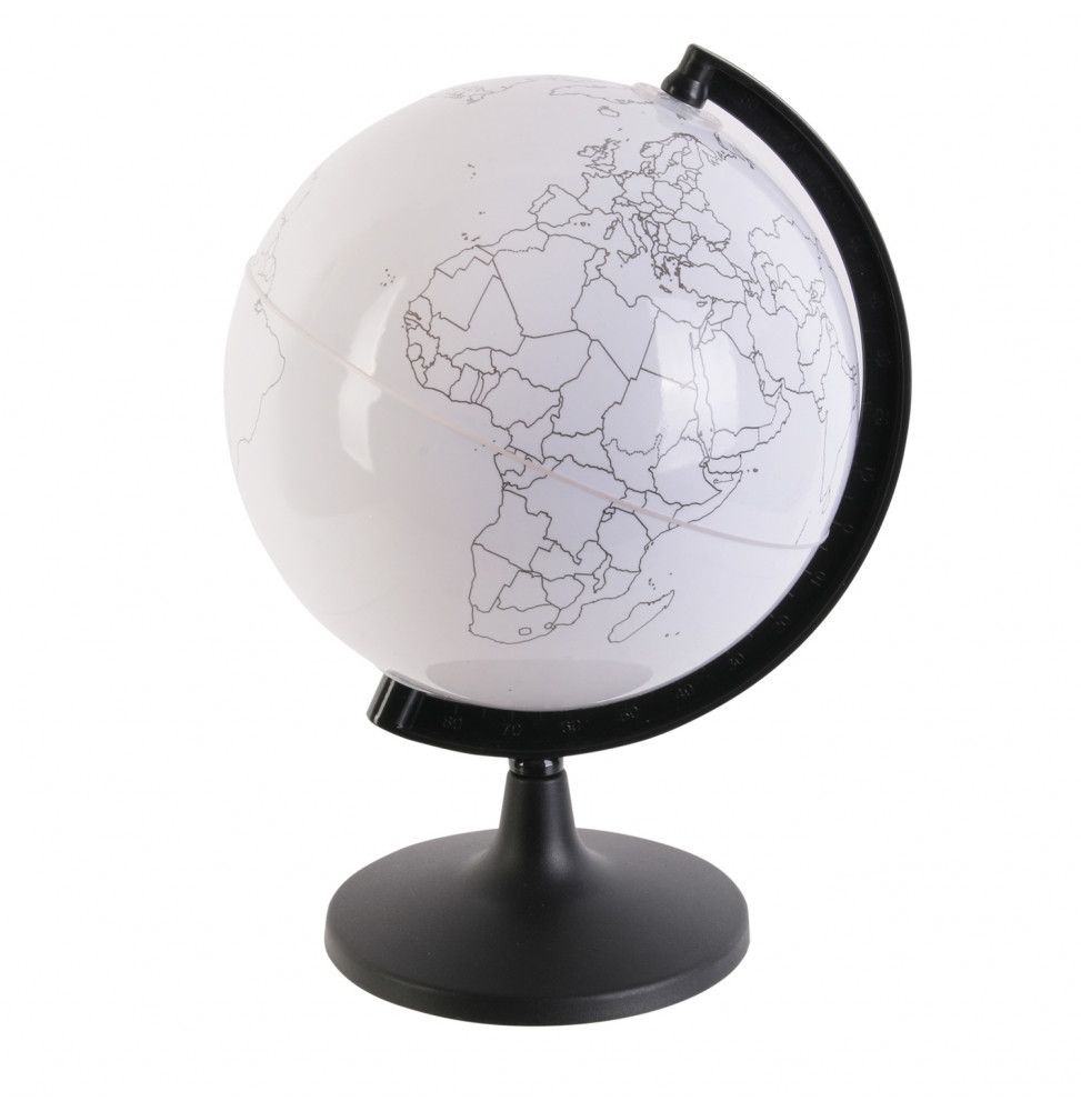 Globe terrestre rotatif à colorier - Feutres inclus