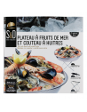 Plateau de présentation fruits et mer incluant pied et couteau à huitres