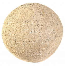 Lampe boule tréssée à suspendre ou poser D 30 cm - Beige