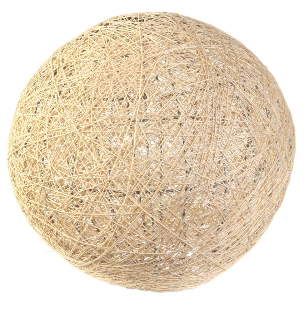 Lampe boule tréssée à suspendre ou poser D 30 cm - Beige