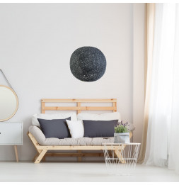 Lampe boule tréssée à suspendre ou poser D 30 cm - Gris