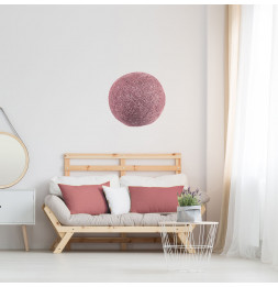 Lampe boule tréssée à suspendre ou poser D 30 cm - Rose poudré