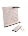 Tableau perforé mural à personnaliser - 3 tablettes modulables - 40 x 40 cm