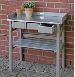 Table de jardinage - L 78 x P 38 x H 82,5 cm - Gris