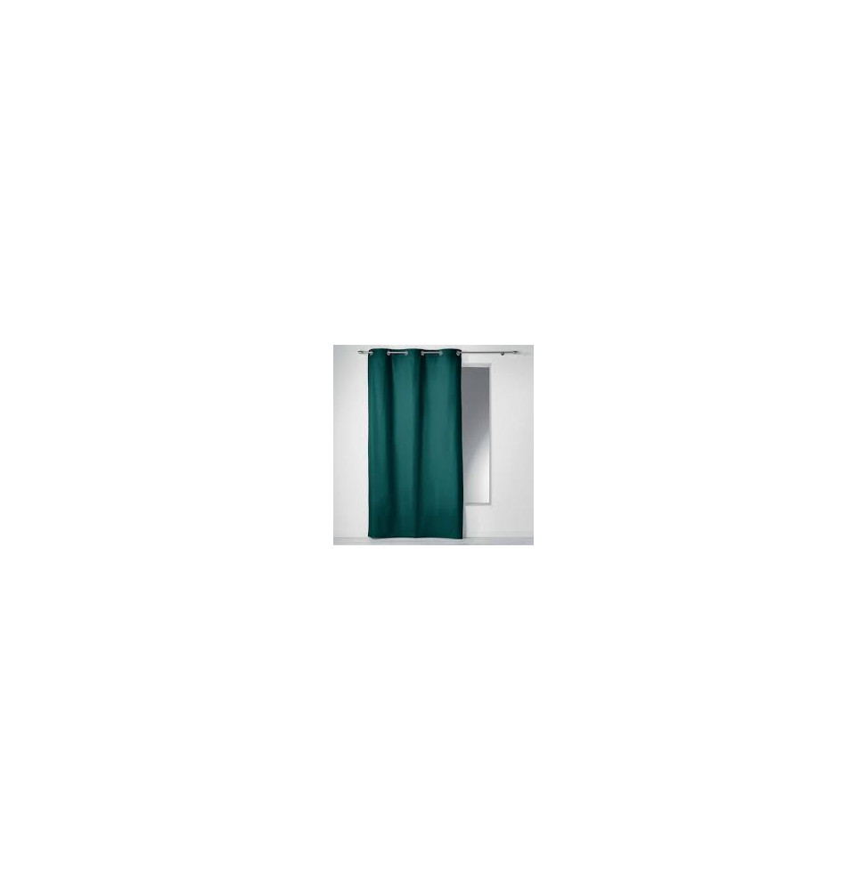 Rideau à oeillets 140 x 240 cm - Coton uni - Panama - Vert